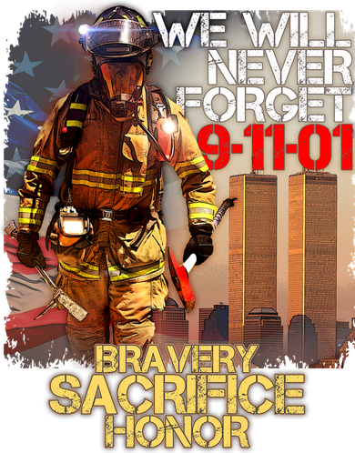 We Will Never Forget Bravery Sacrifice Honor 9-11-01 Baby Bodysuit