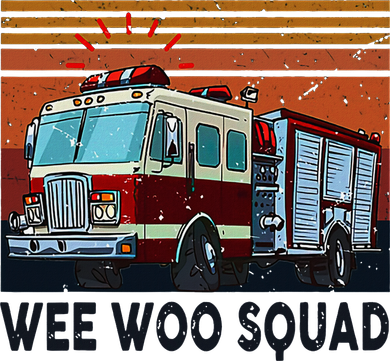 Wee Woo Squad Fire Truck Firefighter Vintage Santa Hat