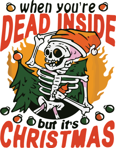 When Your Dead Inside Christmas Dead Inside Skeleton Christmas Mousepad