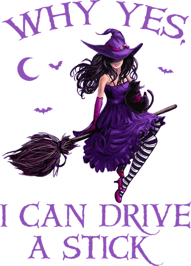 Why Yes I Can Drive A Stick Funny Halloween Witch Women Girl Coaster