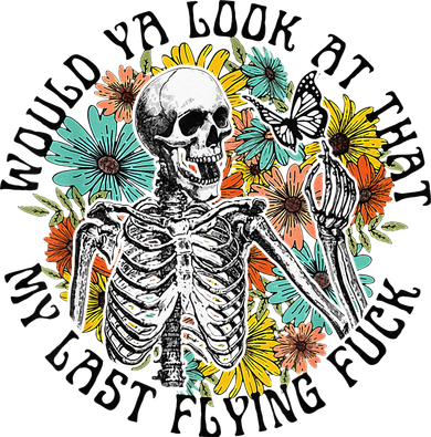 Would Ya Look At That My Last Flying Fuck Skeleton Plant Women's Long Sleeve Shirt