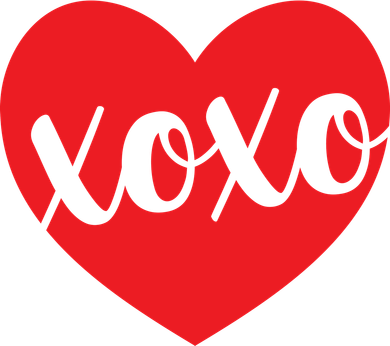Xoxo Valentines Heart Button