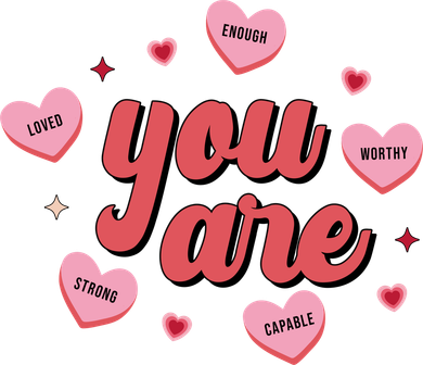 You Are Self Love Hearts Tote Bag