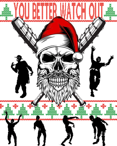 You Better Watch Out Zombie Santa Ugly Christmas Kids Sweatshirt