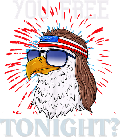 You Free Tonight Bald Eagle Mullet American Flag 4th Of July Kids T-Shirt