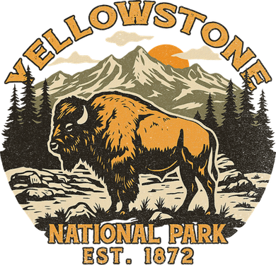 Yellowstone National Park Bison Buffalo Fluffy Cow Vintage Doggie Tank