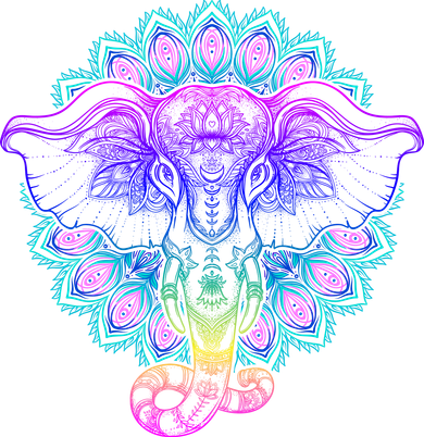 Yoga Elephant Aesthetic Ornate Stylized Kids T-Shirt