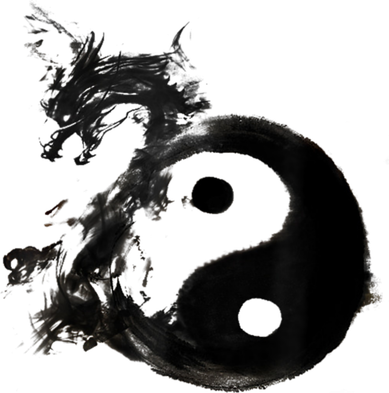 Yin Yang Dragon Water Ink Chinese Tai Chi Kids Hoodie