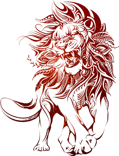 Zodiac Leo Lion Floral Tribal Design Coffee Mug