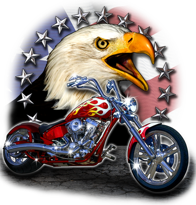 USA Chopper Bald Eagle Muscle Women's Hoodie