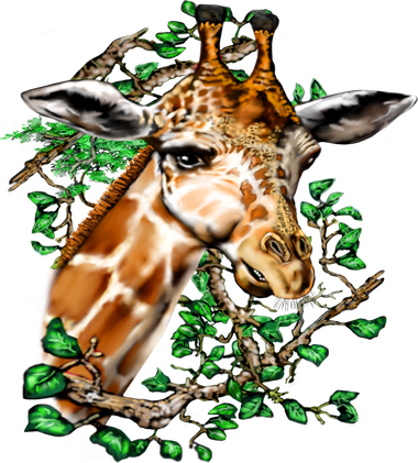Wildlife - Big Face Giraffe Portrait Kids Hoodie