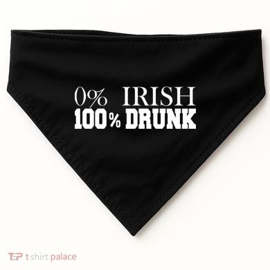0% Irish 100% Drunk St. Patrick's Day USA-Made Doggie Bandana