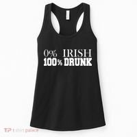 0% Irish 100% Drunk St. Patrick's Day Women's Tank Top thumb 0