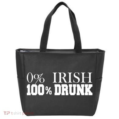 0% Irish 100% Drunk St. Patrick's Day Tote Bag