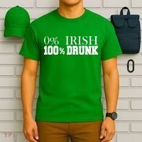 0% Irish 100% Drunk St. Patrick's Day T-Shirt thumb 6