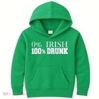 0% Irish 100% Drunk St. Patrick's Day Kids Hoodie thumb 0