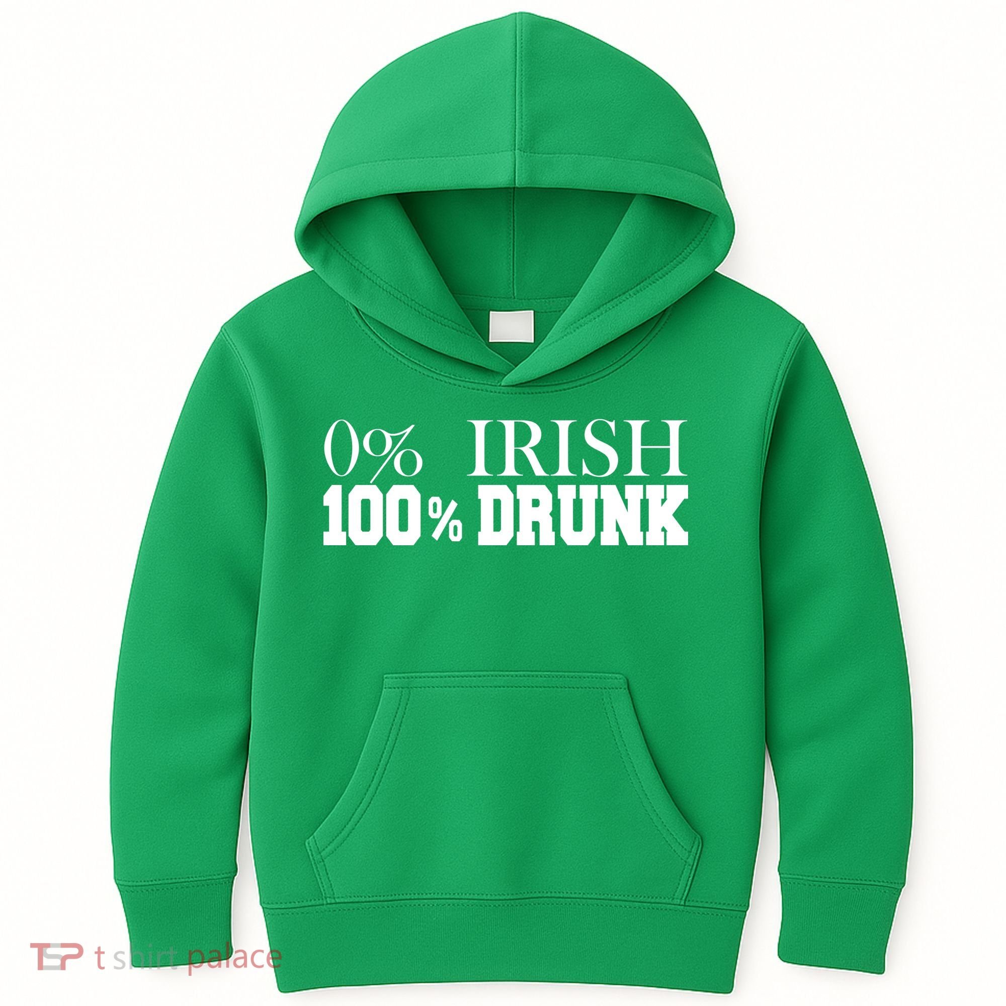 0% Irish 100% Drunk St. Patrick's Day Kids Hoodie