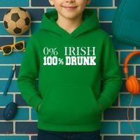0% Irish 100% Drunk St. Patrick's Day Kids Hoodie thumb 2