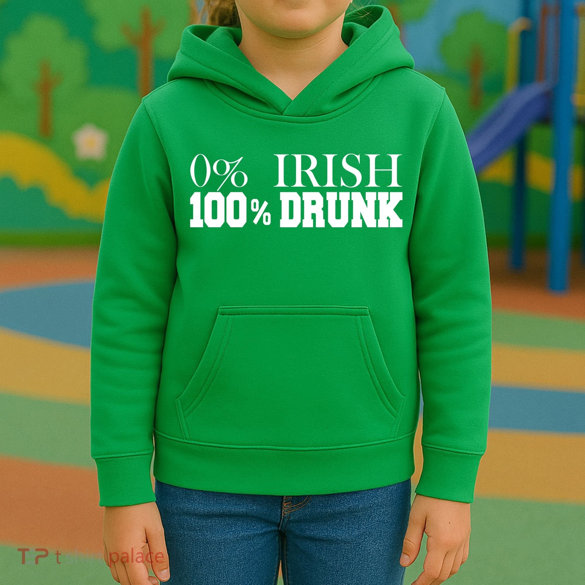 0% Irish 100% Drunk St. Patrick's Day Kids Hoodie