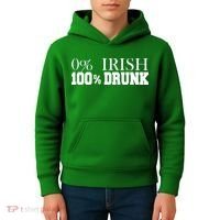 0% Irish 100% Drunk St. Patrick's Day Kids Hoodie thumb 4
