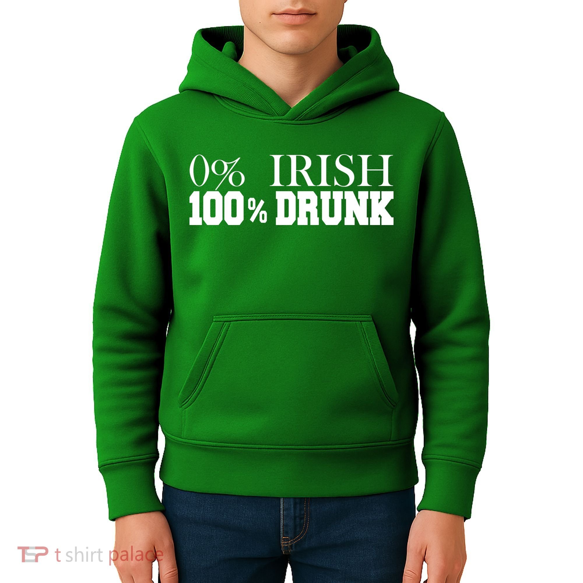 0% Irish 100% Drunk St. Patrick's Day Kids Hoodie