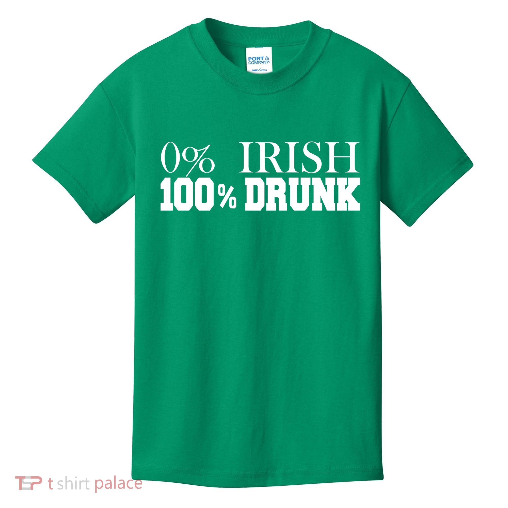 0% Irish 100% Drunk St. Patrick's Day Kids T-Shirt