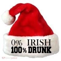 0% Irish 100% Drunk St. Patrick's Day Santa Hat thumb 0