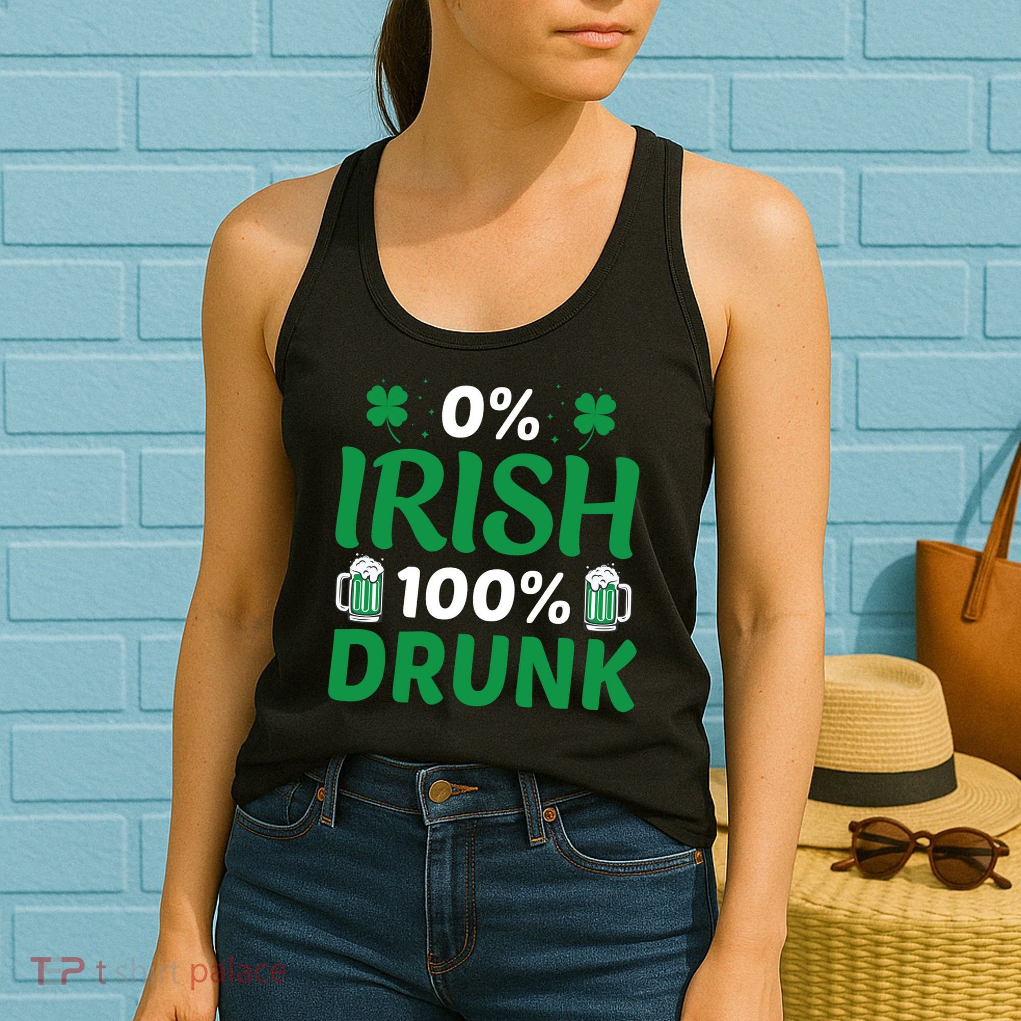 0 Irish 100 Percent Drunk Funny St Pattys Day Women's Tank Top