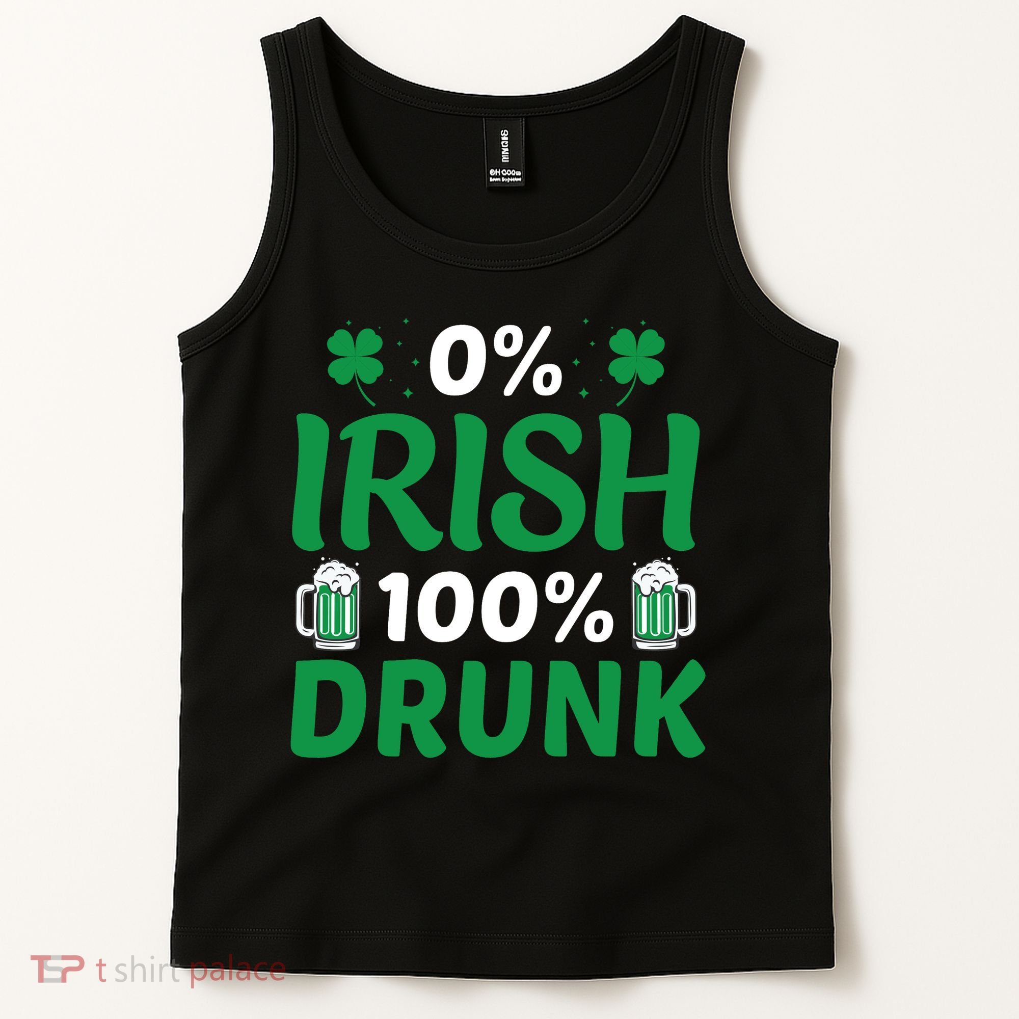0 Irish 100 Percent Drunk Funny St Pattys Day Tank Top