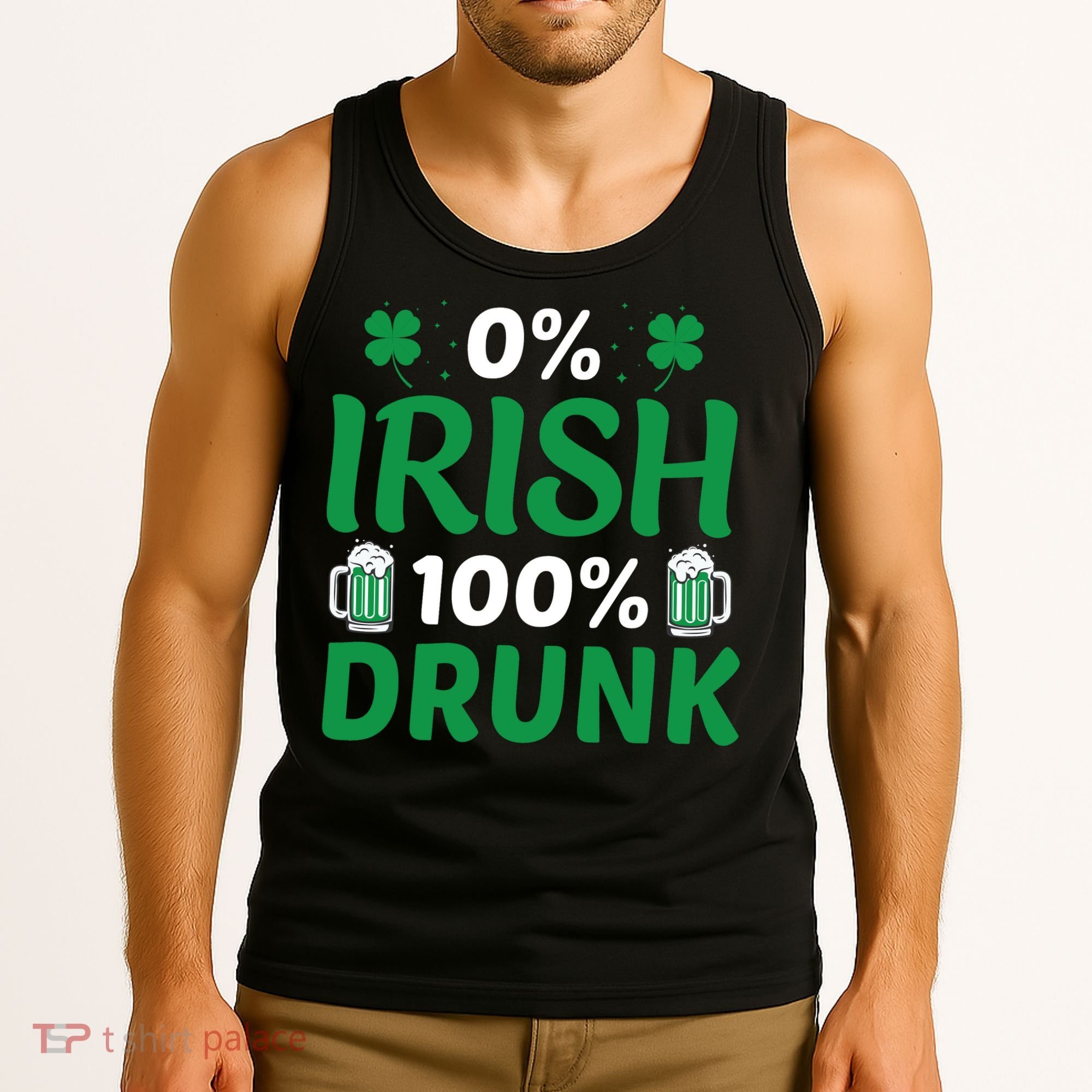 0 Irish 100 Percent Drunk Funny St Pattys Day Tank Top