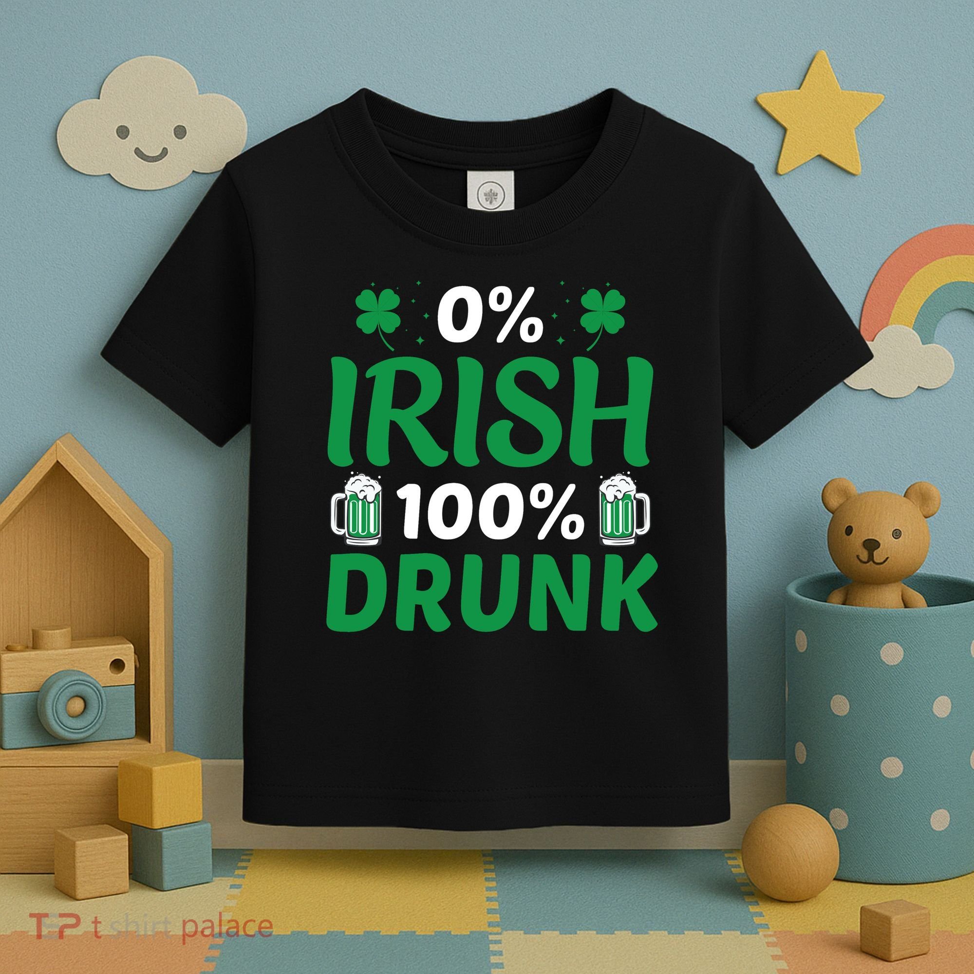 0 Irish 100 Percent Drunk Funny St Pattys Day Toddler T-Shirt