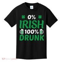 0 Irish 100 Percent Drunk Funny St Pattys Day Kids T-Shirt thumb 0