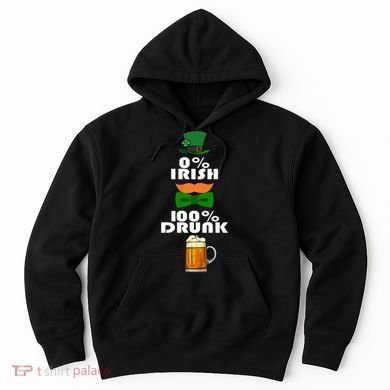 0 Percent Irish 100 Percent Drunk Irish Hipster Hoodie