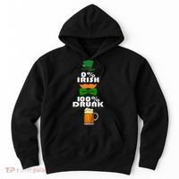 0 Percent Irish 100 Percent Drunk Irish Hipster Hoodie thumb 0