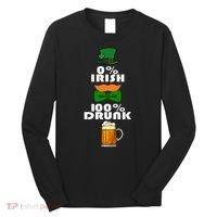0 Percent Irish 100 Percent Drunk Irish Hipster Long Sleeve Shirt thumb 0