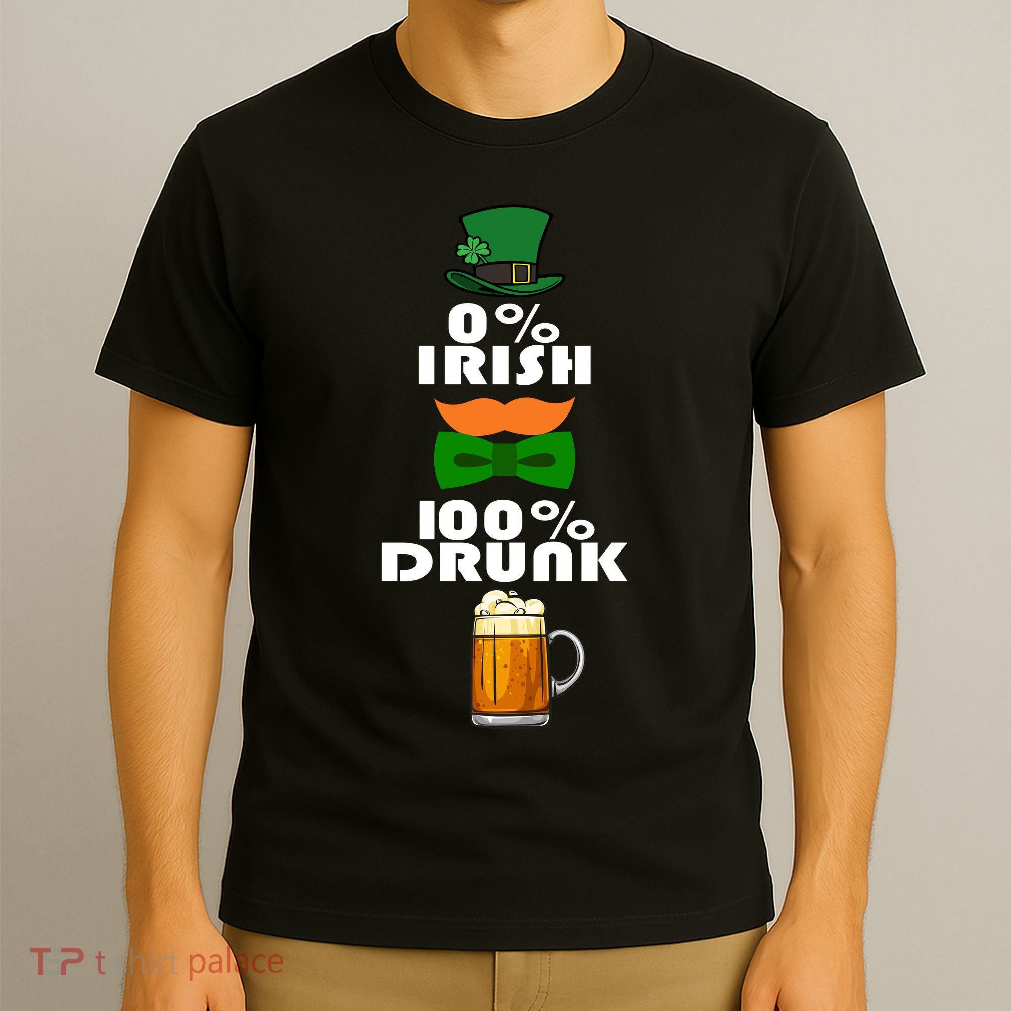 0 Percent Irish 100 Percent Drunk Irish Hipster T-Shirt