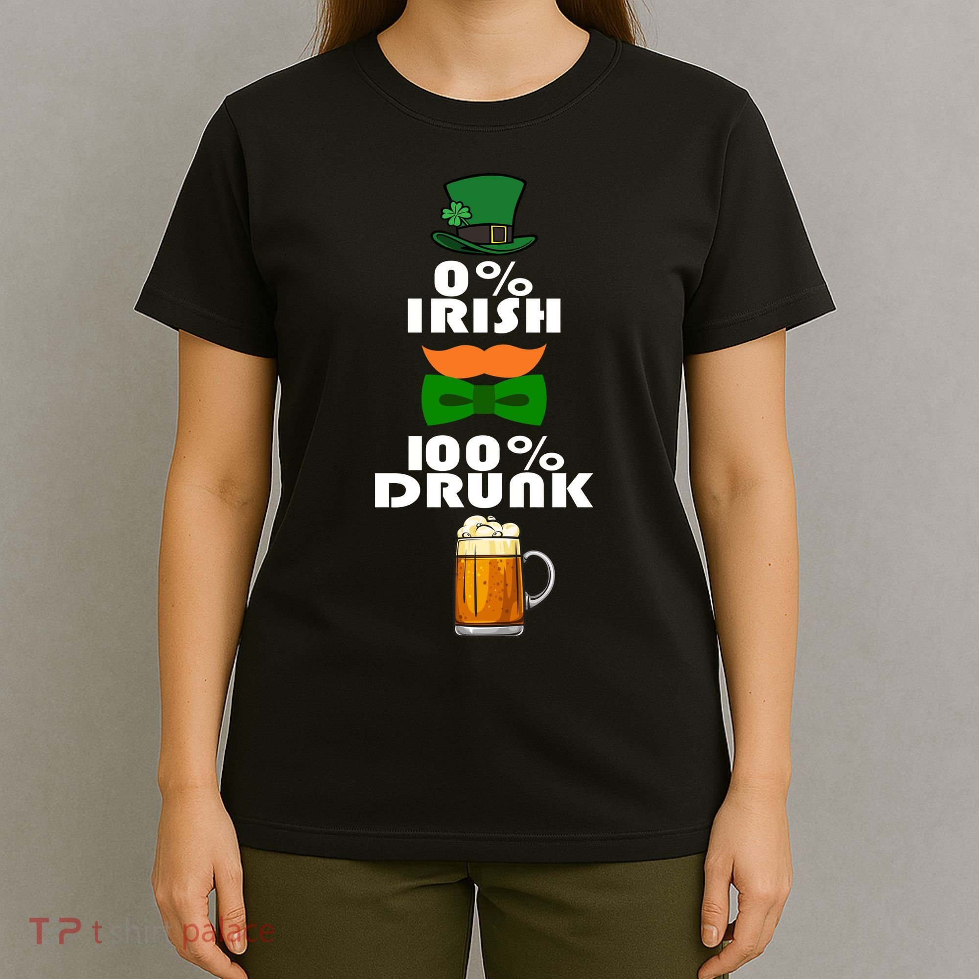 0 Percent Irish 100 Percent Drunk Irish Hipster T-Shirt