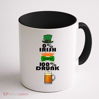 0 Percent Irish 100 Percent Drunk Irish Hipster Coffee Mug back