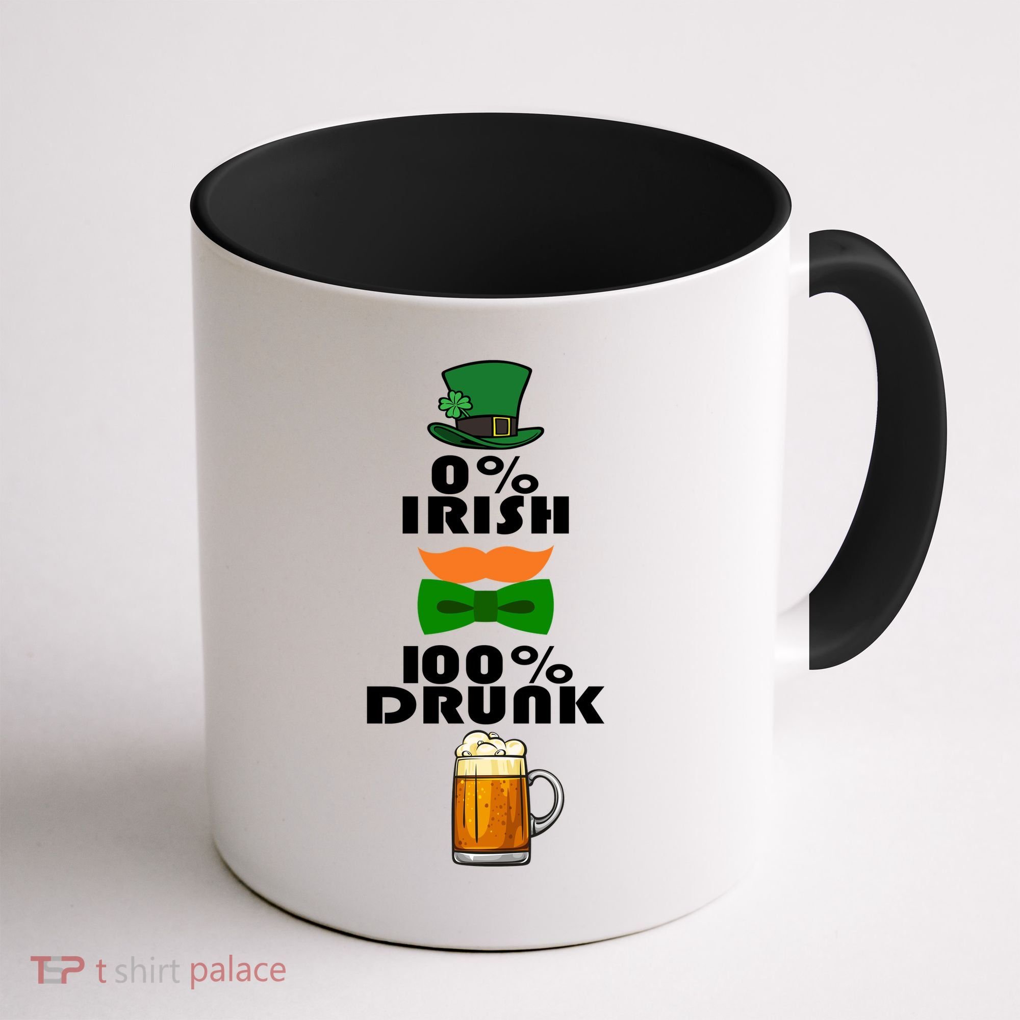 0 Percent Irish 100 Percent Drunk Irish Hipster Coffee Mug