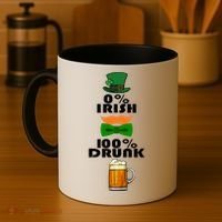 0 Percent Irish 100 Percent Drunk Irish Hipster Coffee Mug thumb 4