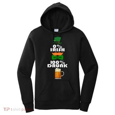 0 Percent Irish 100 Percent Drunk Irish Hipster Women's Hoodie