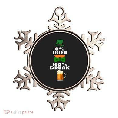 0 Percent Irish 100 Percent Drunk Irish Hipster Ornament