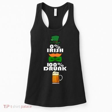 0 Percent Irish 100 Percent Drunk Irish Hipster Women's Tank Top