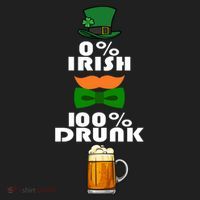 0 Percent Irish 100 Percent Drunk Irish Hipster Hat thumb 2