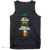 0 Percent Irish 100 Percent Drunk Irish Hipster Tank Top thumb 0