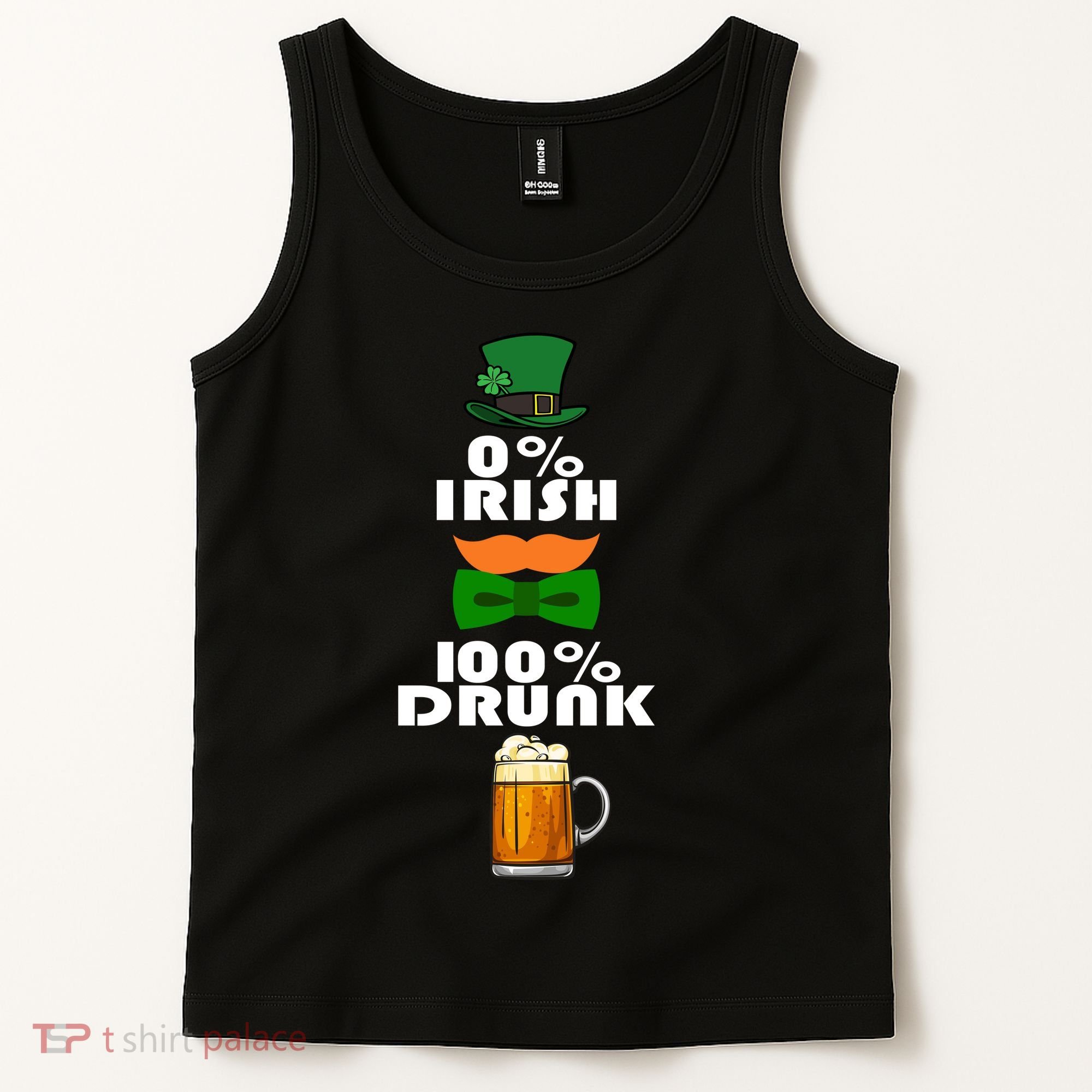 0 Percent Irish 100 Percent Drunk Irish Hipster Tank Top