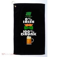 0 Percent Irish 100 Percent Drunk Irish Hipster Golf Towel thumb 0