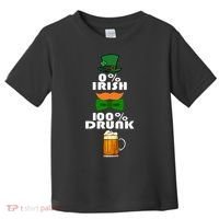 0 Percent Irish 100 Percent Drunk Irish Hipster Toddler T-Shirt thumb 0