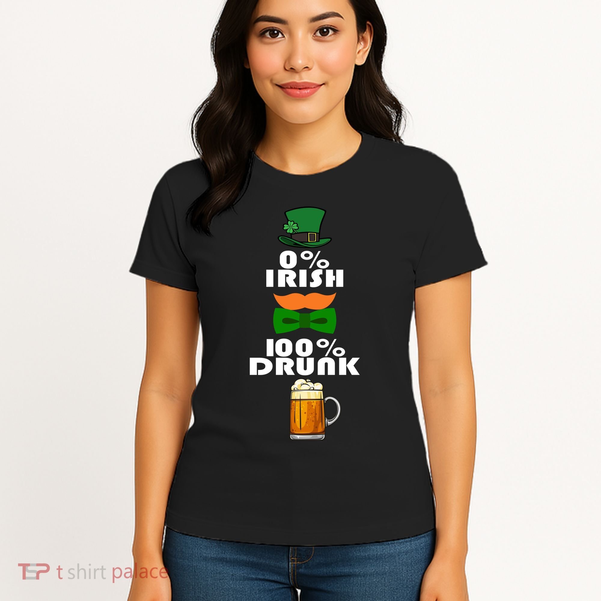 0 Percent Irish 100 Percent Drunk Irish Hipster Women's T-Shirt