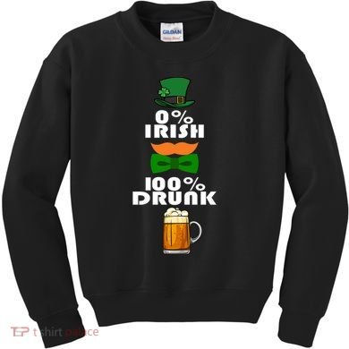 0 Percent Irish 100 Percent Drunk Irish Hipster Kids Sweatshirt